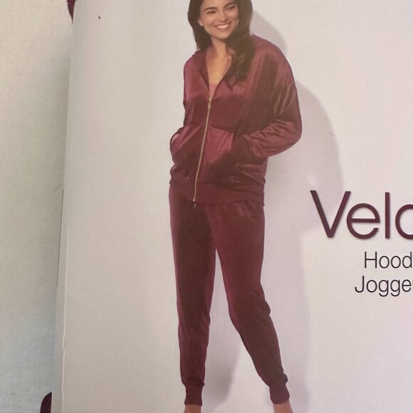 Felina Women's Luxe Velour Track Suit Size L Purple Soft Loungewear Relax Fit - Picture 2 of 12